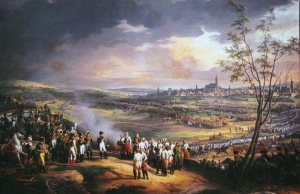"Reddition de la ville d’Ulm, le 20 octobre 1805, Napoléon Ier recevant la capitulation du général Mack" by French painter Charles Thévenin.